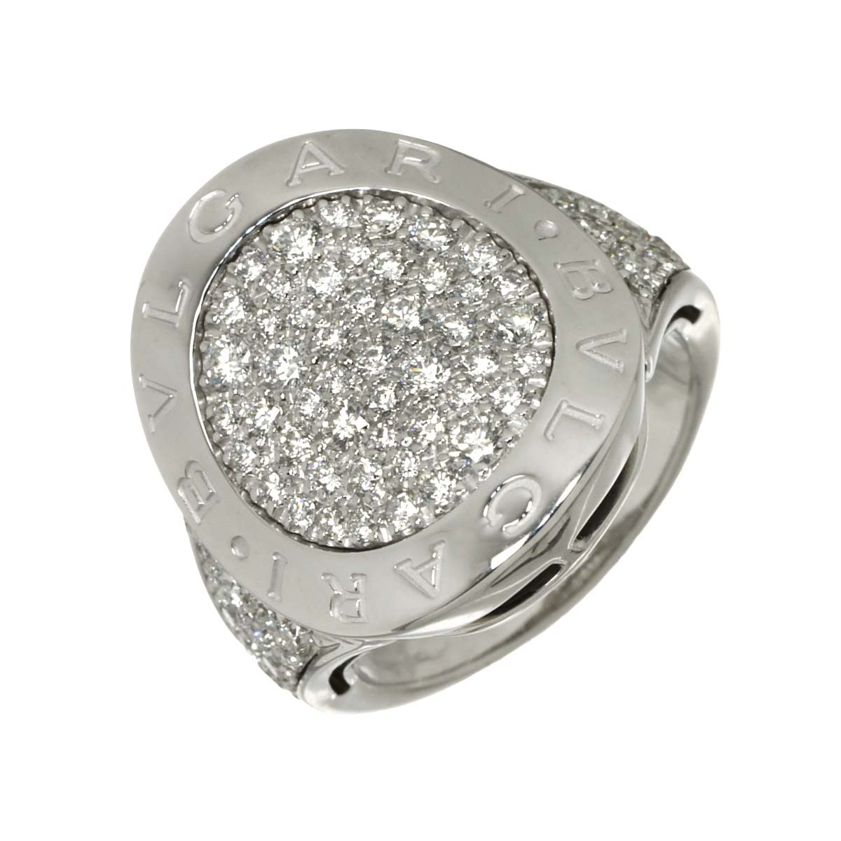 Pave Diamond Ring 18K White Gold 750 siza 6(US)