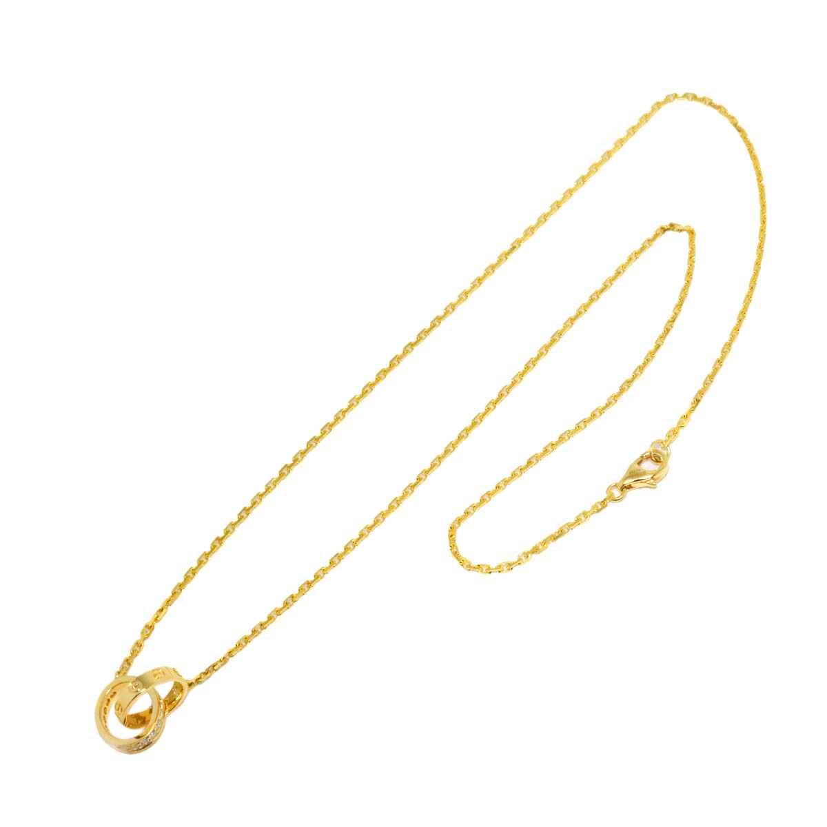 Baby Love semi pave Diamond Necklace 18K YG Yellow Gold 750
