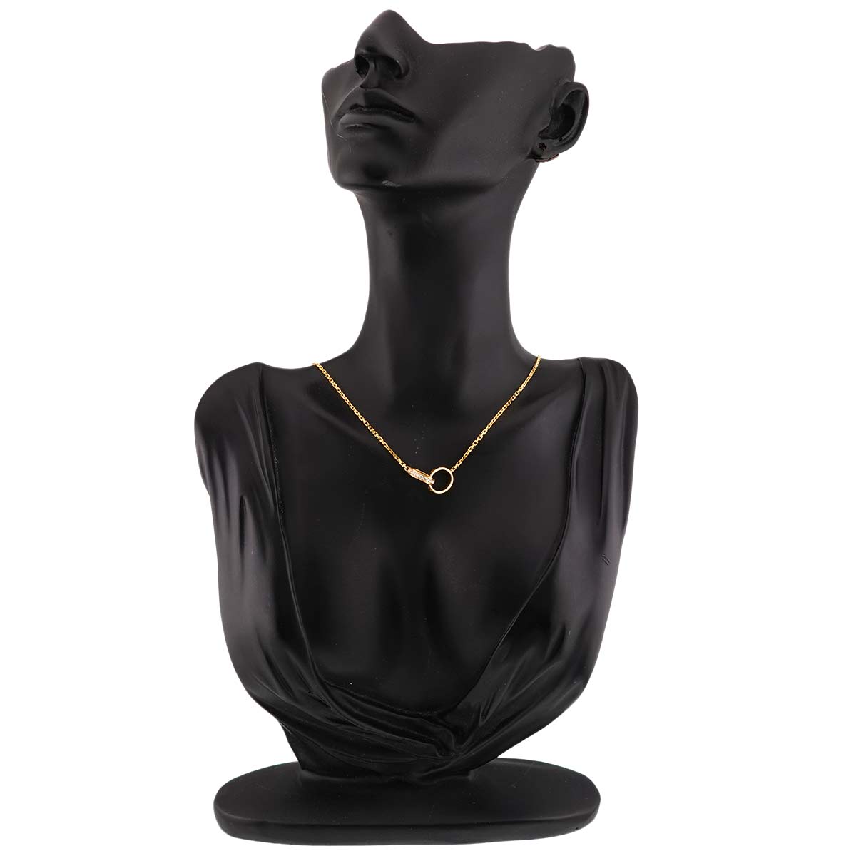 Baby Love semi pave Diamond Necklace 18K YG Yellow Gold 750