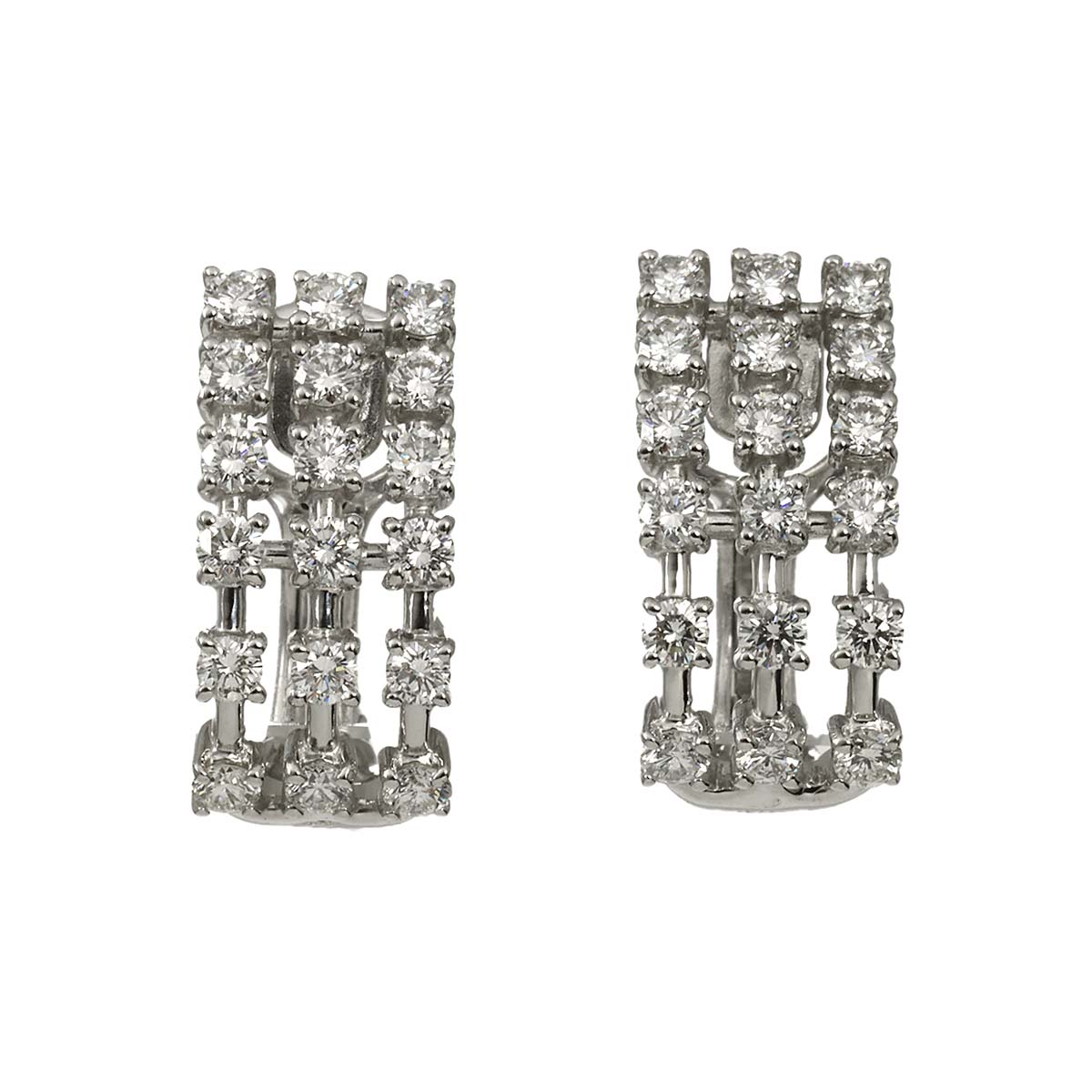 Diamond 0.57ct/0.57ct Earrings Clip on 18K White Gold 750