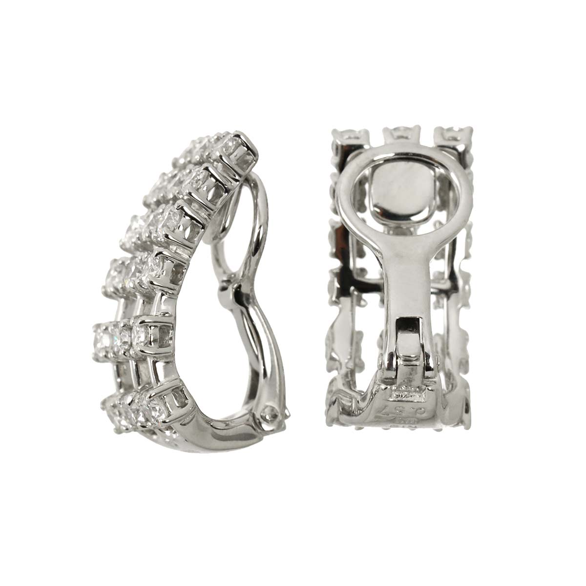 Diamond 0.57ct/0.57ct Earrings Clip on 18K White Gold 750