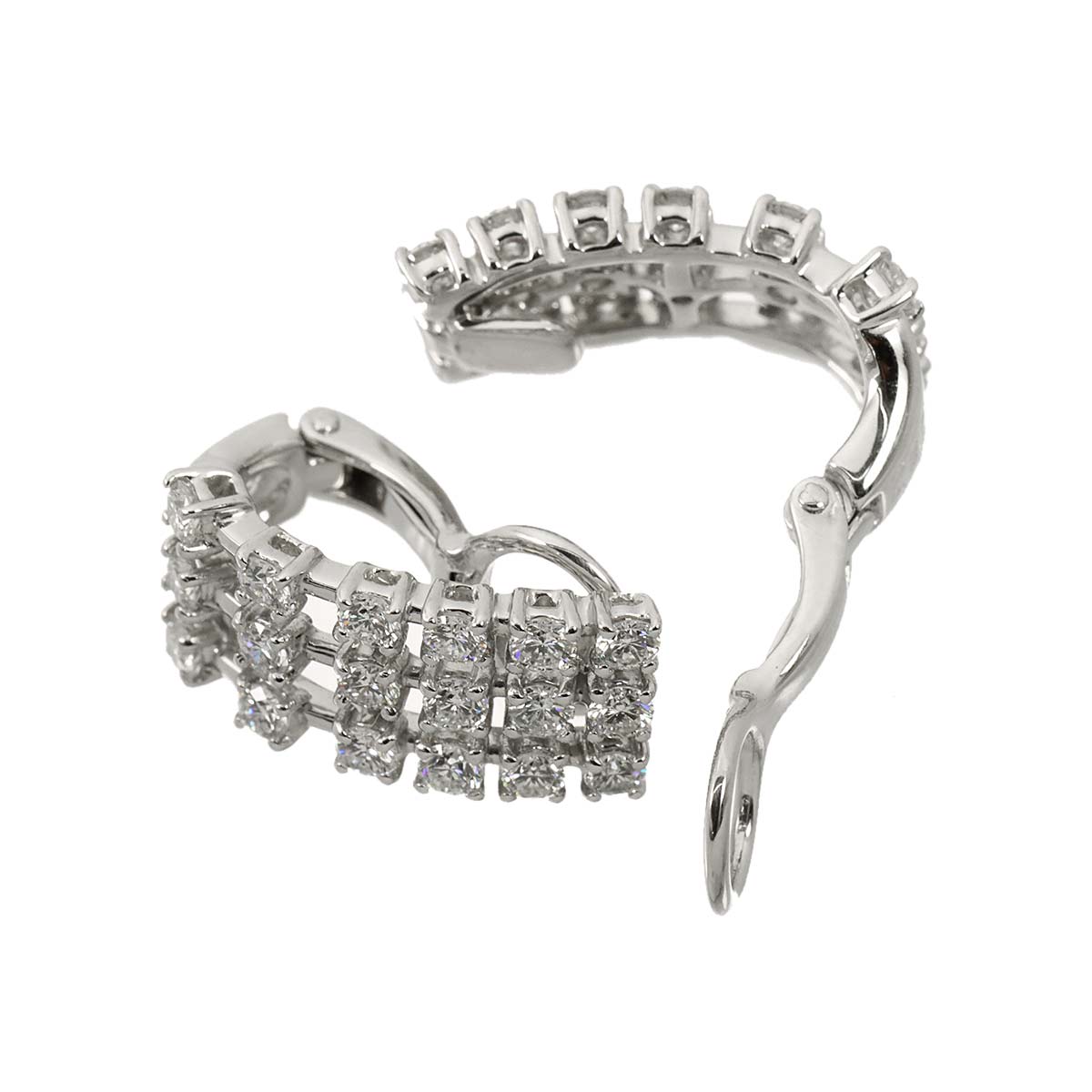 Diamond 0.57ct/0.57ct Earrings Clip on 18K White Gold 750