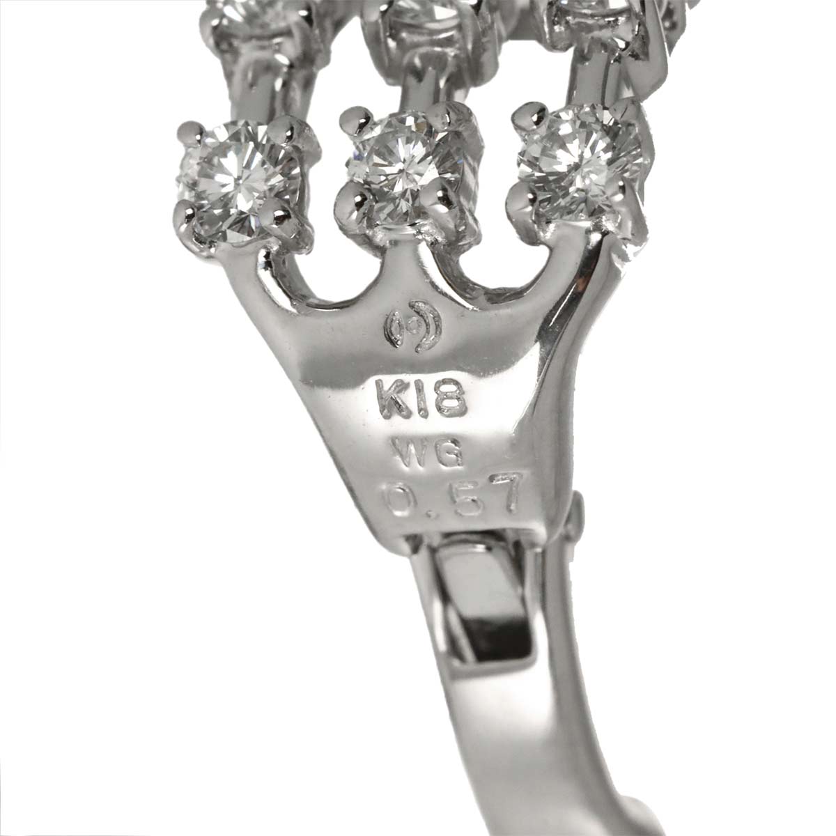 Diamond 0.57ct/0.57ct Earrings Clip on 18K White Gold 750