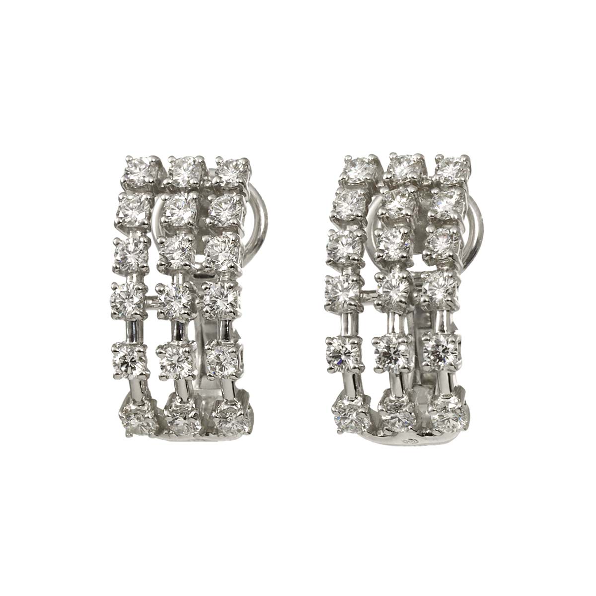 Diamond 0.57ct/0.57ct Earrings Clip on 18K White Gold 750