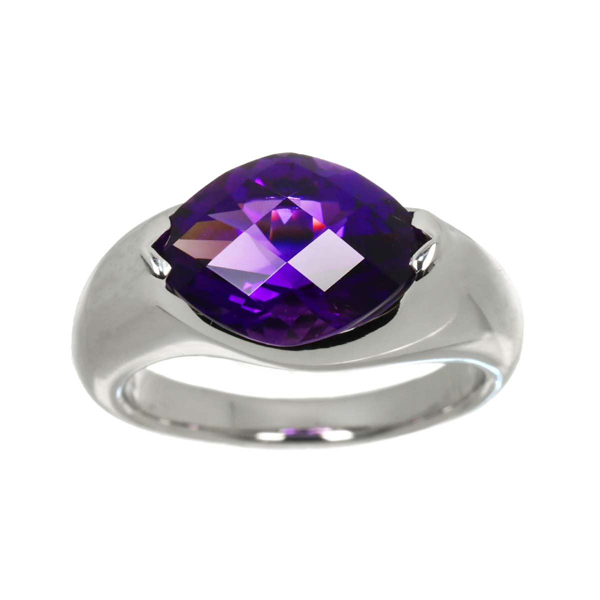 Amethyst Ring 18K WG 750 size5.25(US)