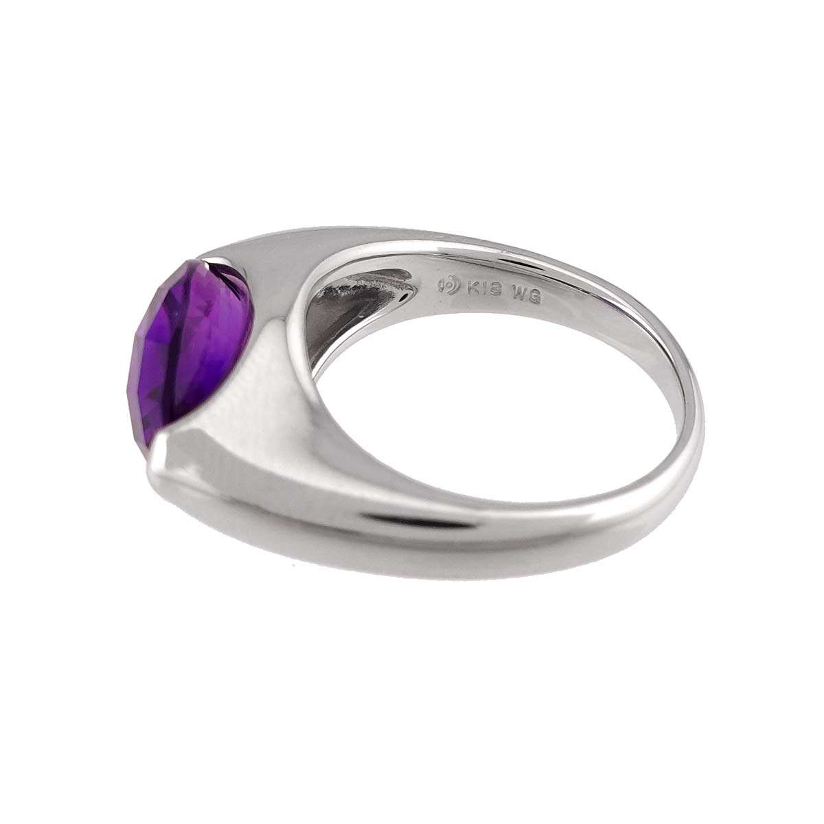 Amethyst Ring 18K WG 750 size5.25(US)