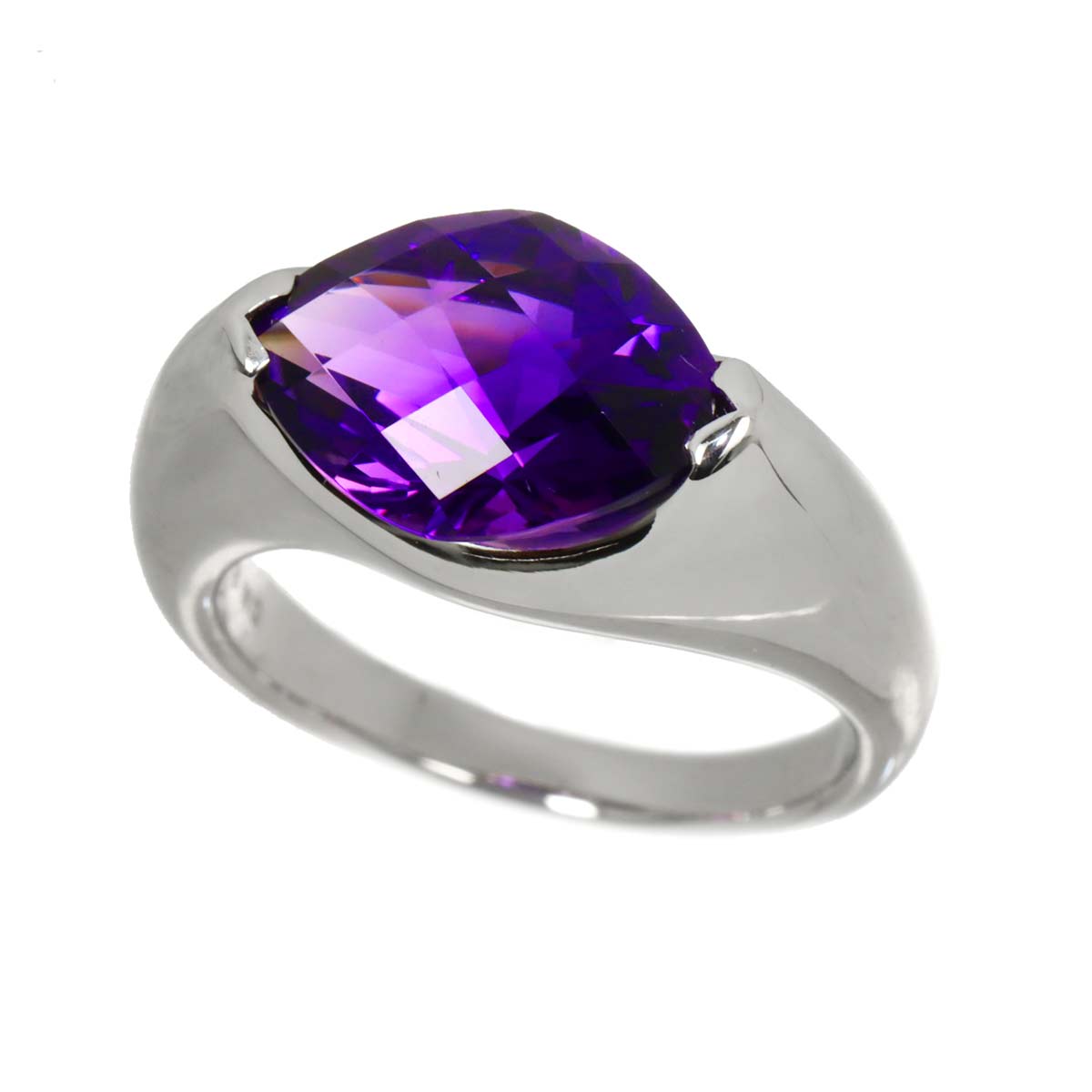Amethyst Ring 18K WG 750 size5.25(US)