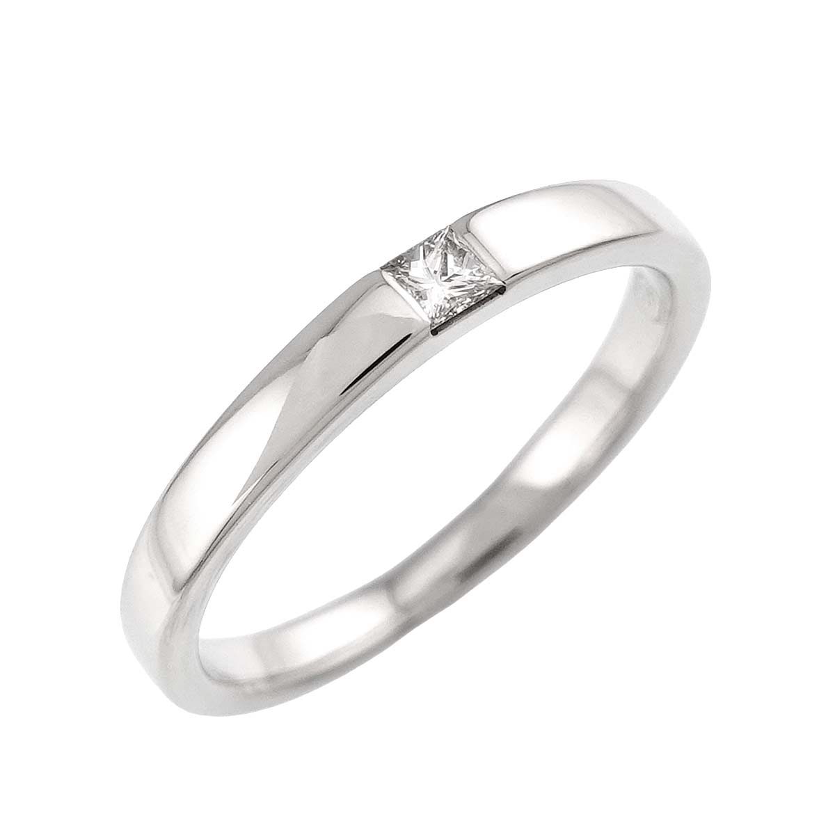 Princess cut Diamond Ring Pt Platinum size8.25(US)