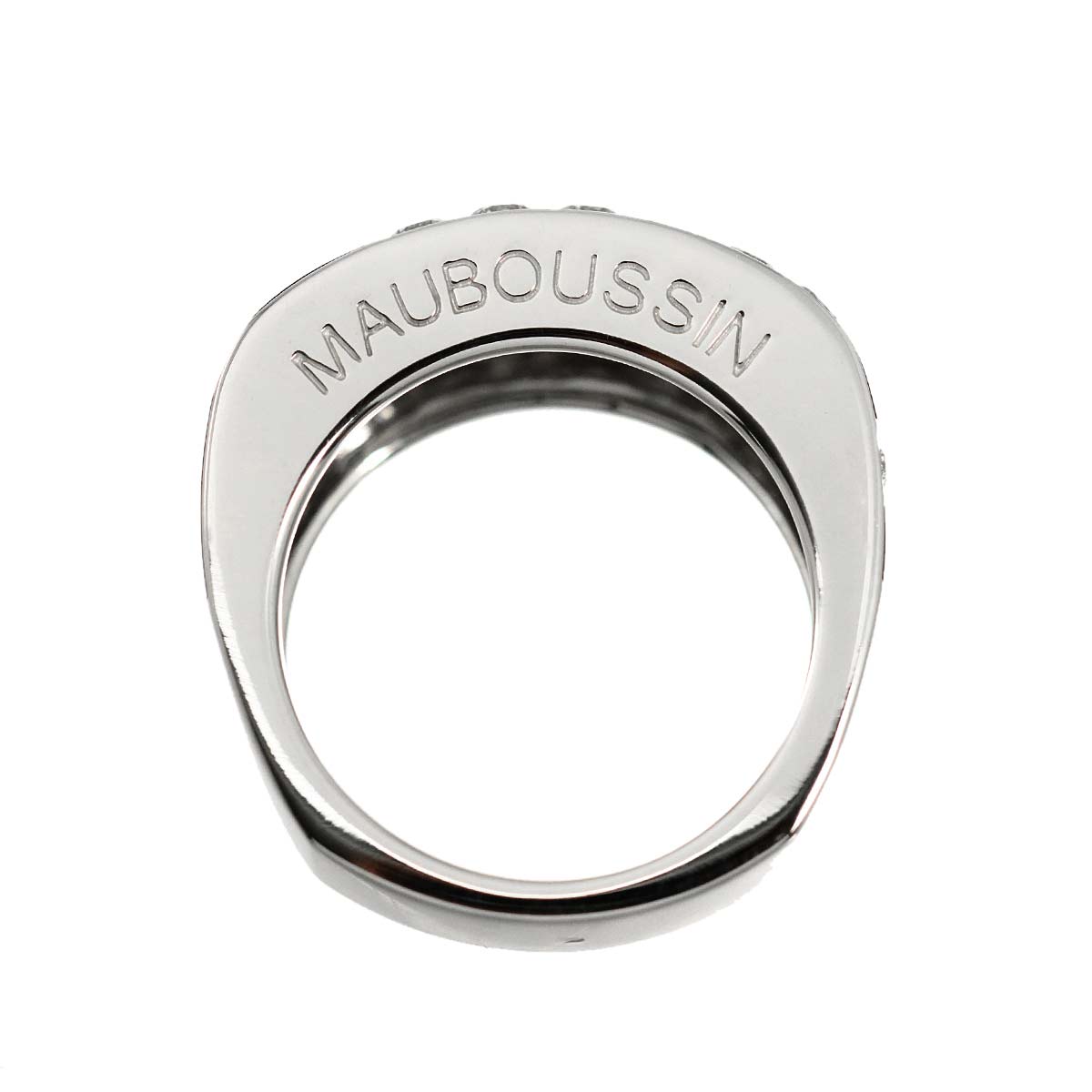 Diamond Enamel Ring 18K WG 750 size7.25(US)