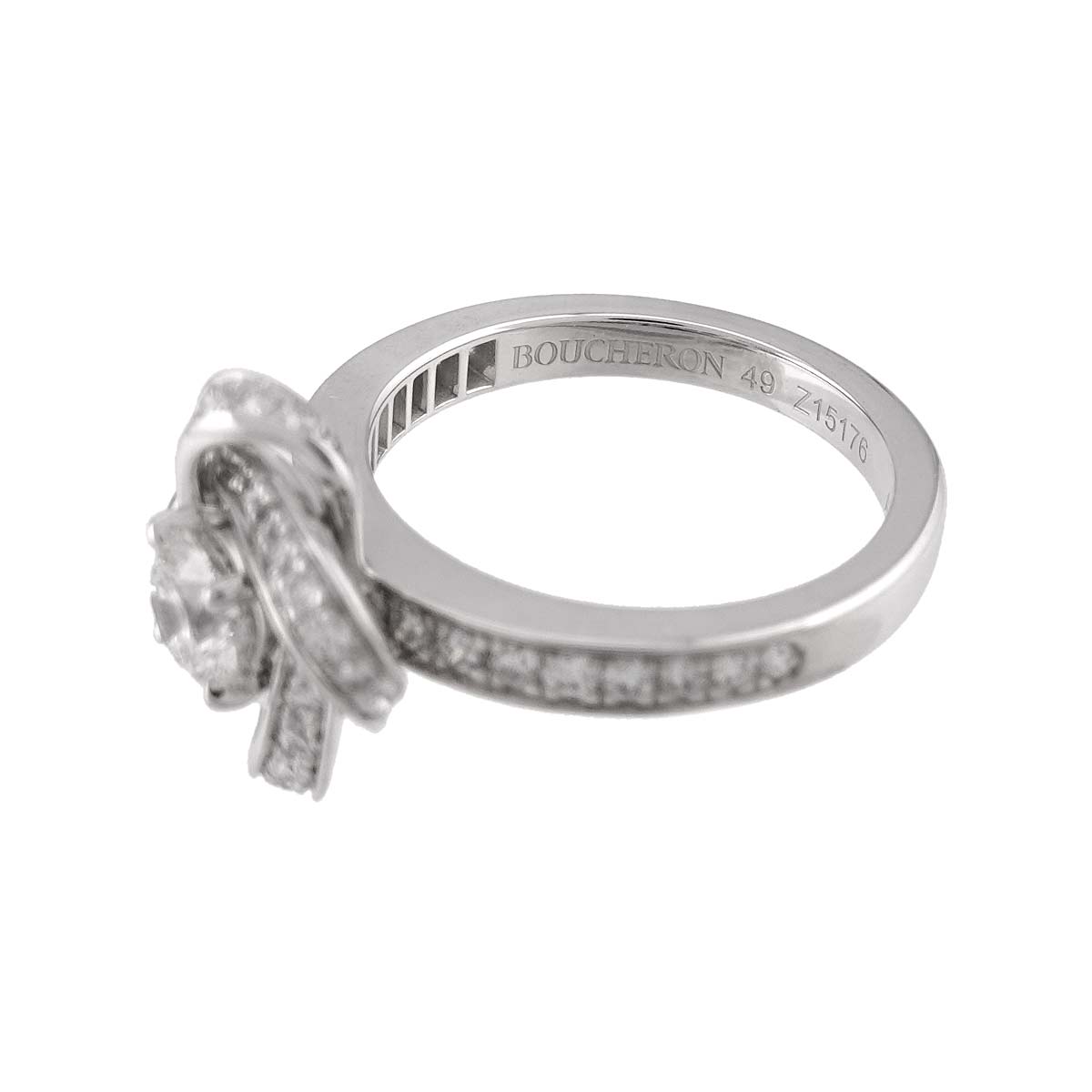 PIVOINE Diamond 0.40ct F/VS1/3EX Ring 18K WG Size49 4.75-5US