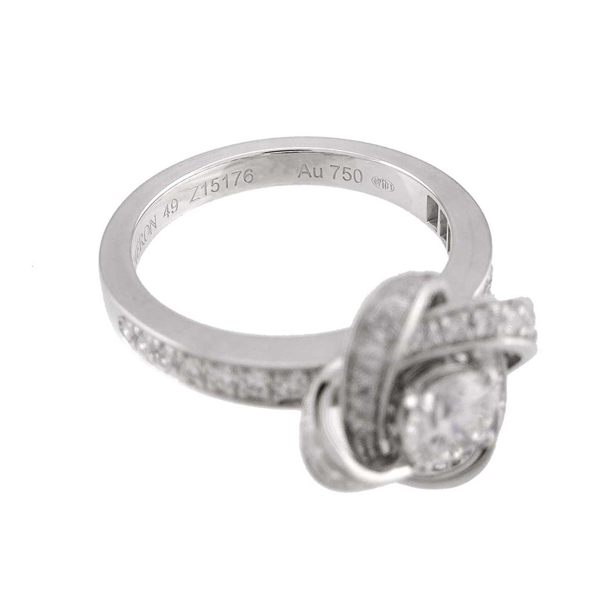 PIVOINE Diamond 0.40ct F/VS1/3EX Ring 18K WG Size49 4.75-5US