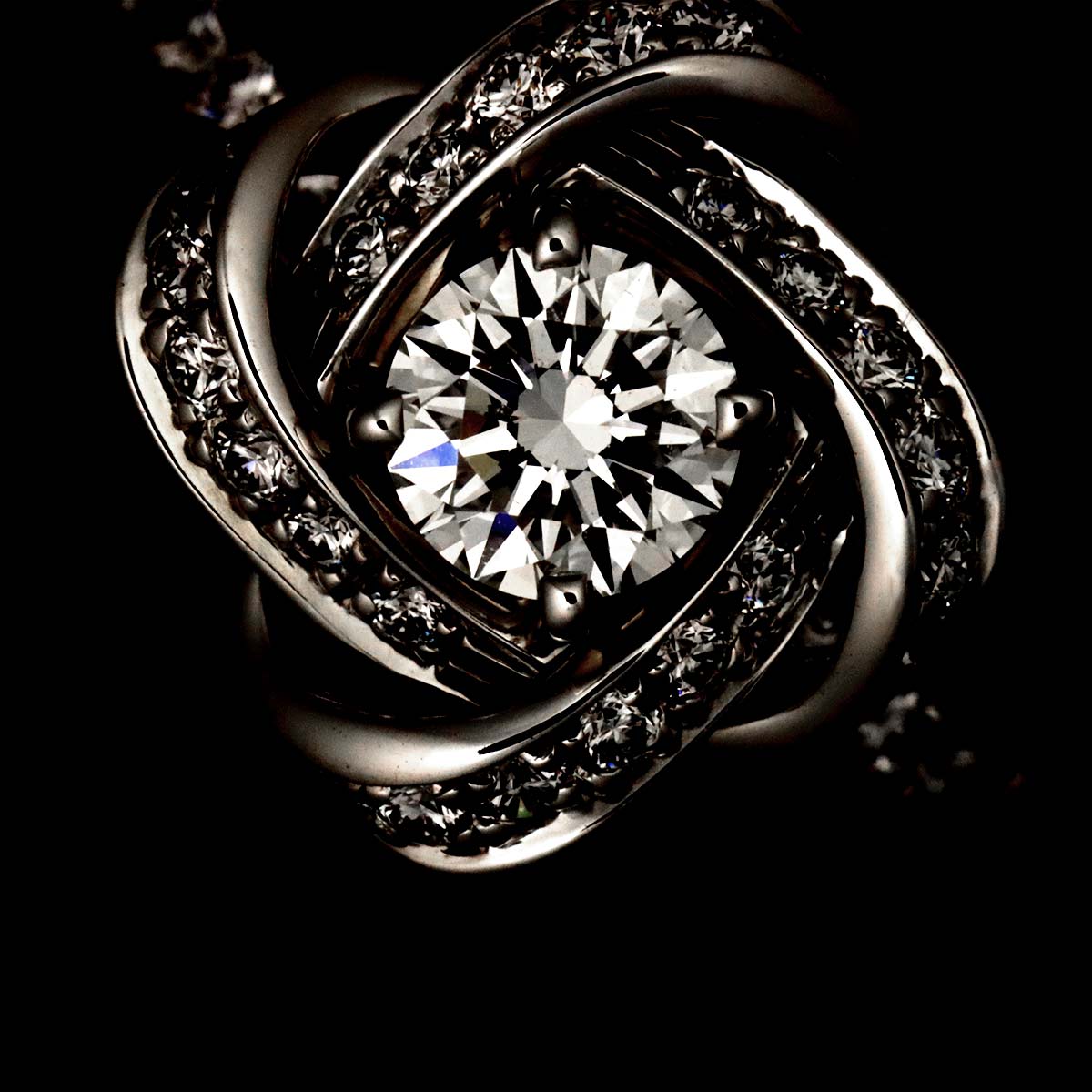 PIVOINE Diamond 0.40ct F/VS1/3EX Ring 18K WG Size49 4.75-5US