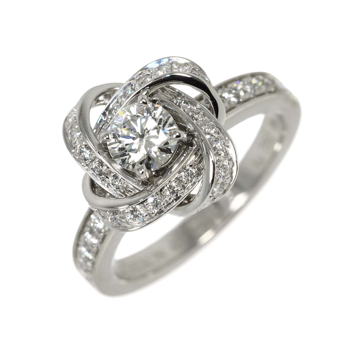 PIVOINE Diamond 0.40ct F/VS1/3EX Ring 18K WG Size49 4.75-5US
