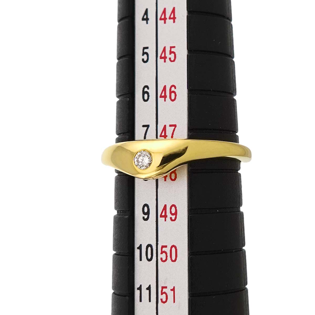 Diamond 1P Ring 18K Yellow Gold 750 Size4-4.5(US)