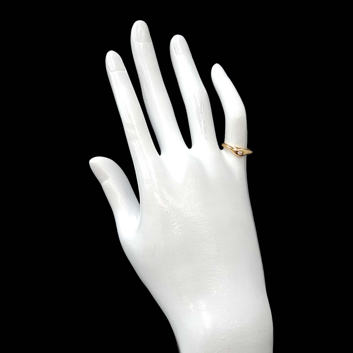 Diamond 1P Ring 18K Yellow Gold 750 Size4-4.5(US)