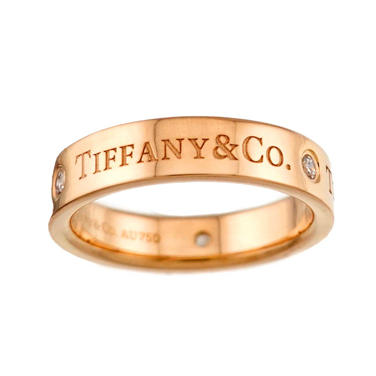 Diamond Ring 18K Pink Gold 750 size4-4.5(US)