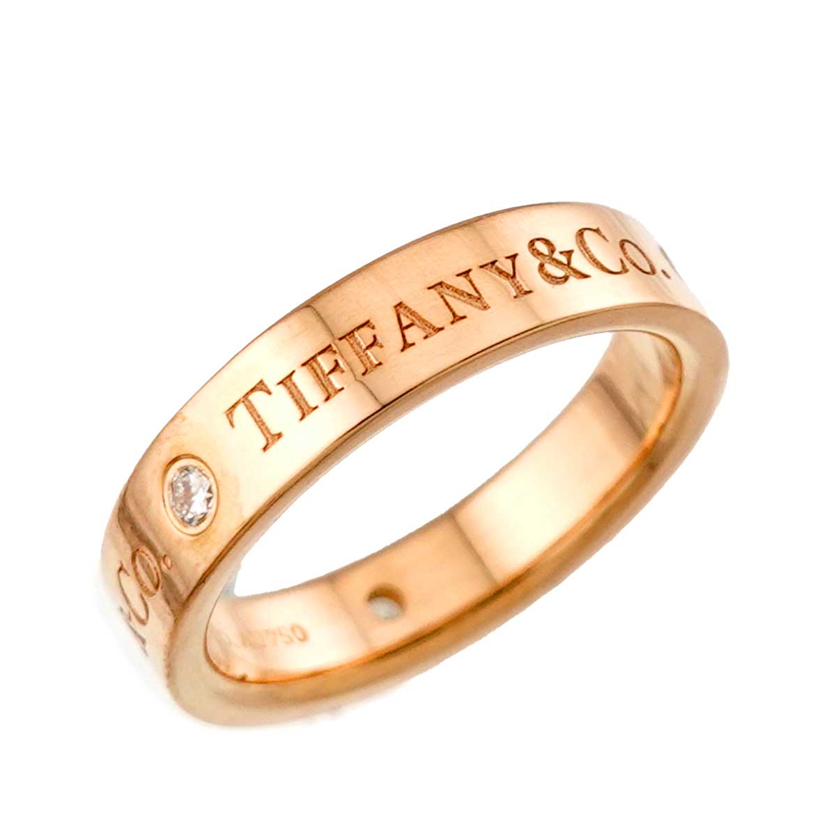 Diamond Ring 18K Pink Gold 750 size4-4.5(US)
