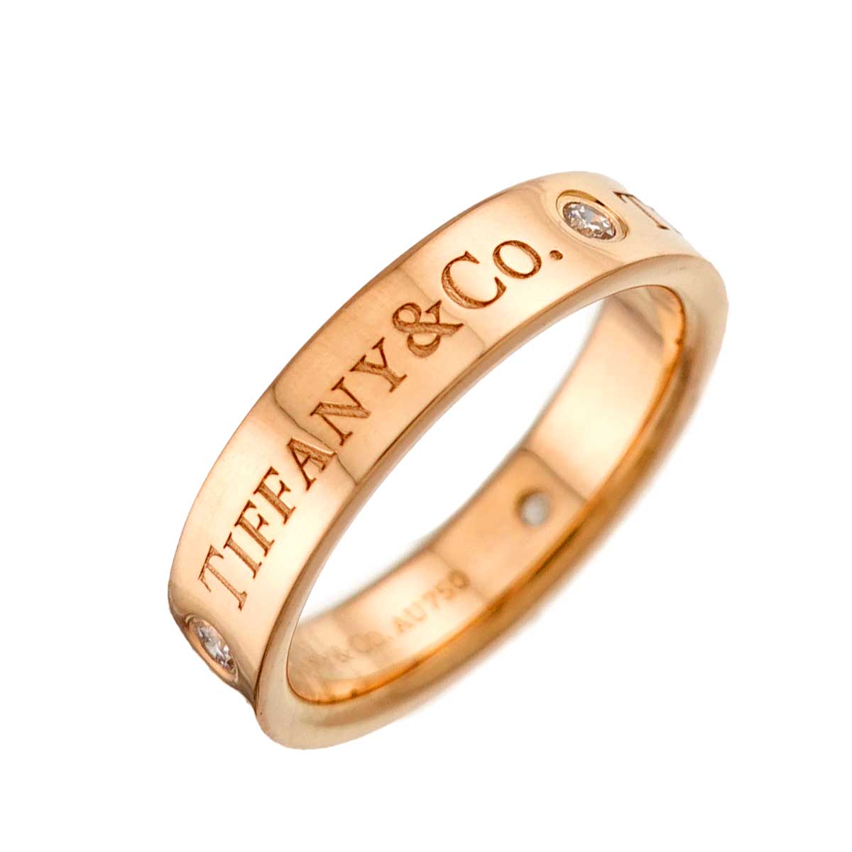 Diamond Ring 18K Pink Gold 750 size4-4.5(US)