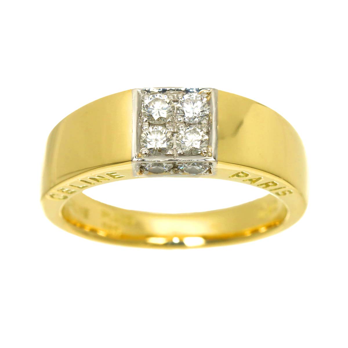 Diamond 0.40ct Ring 18K YG 750 Pt size6.25-6.5(US)