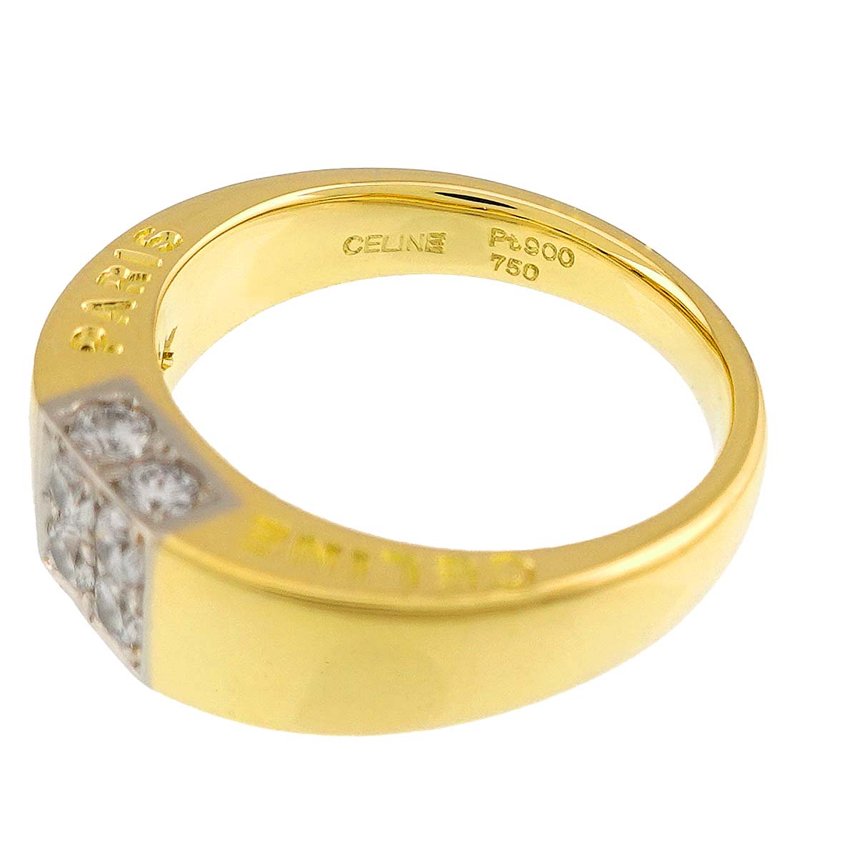 Diamond 0.40ct Ring 18K YG 750 Pt size6.25-6.5(US)