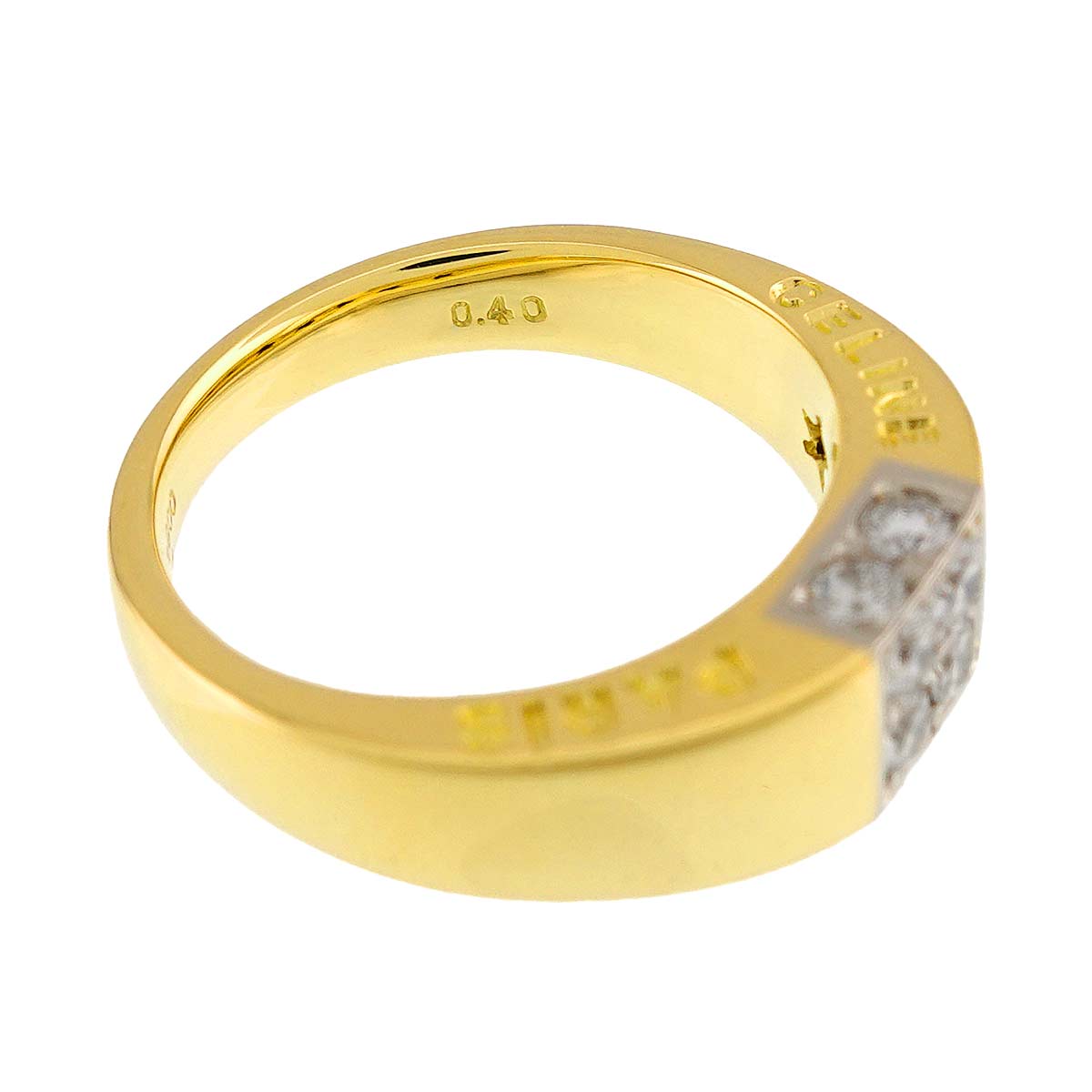 Diamond 0.40ct Ring 18K YG 750 Pt size6.25-6.5(US)