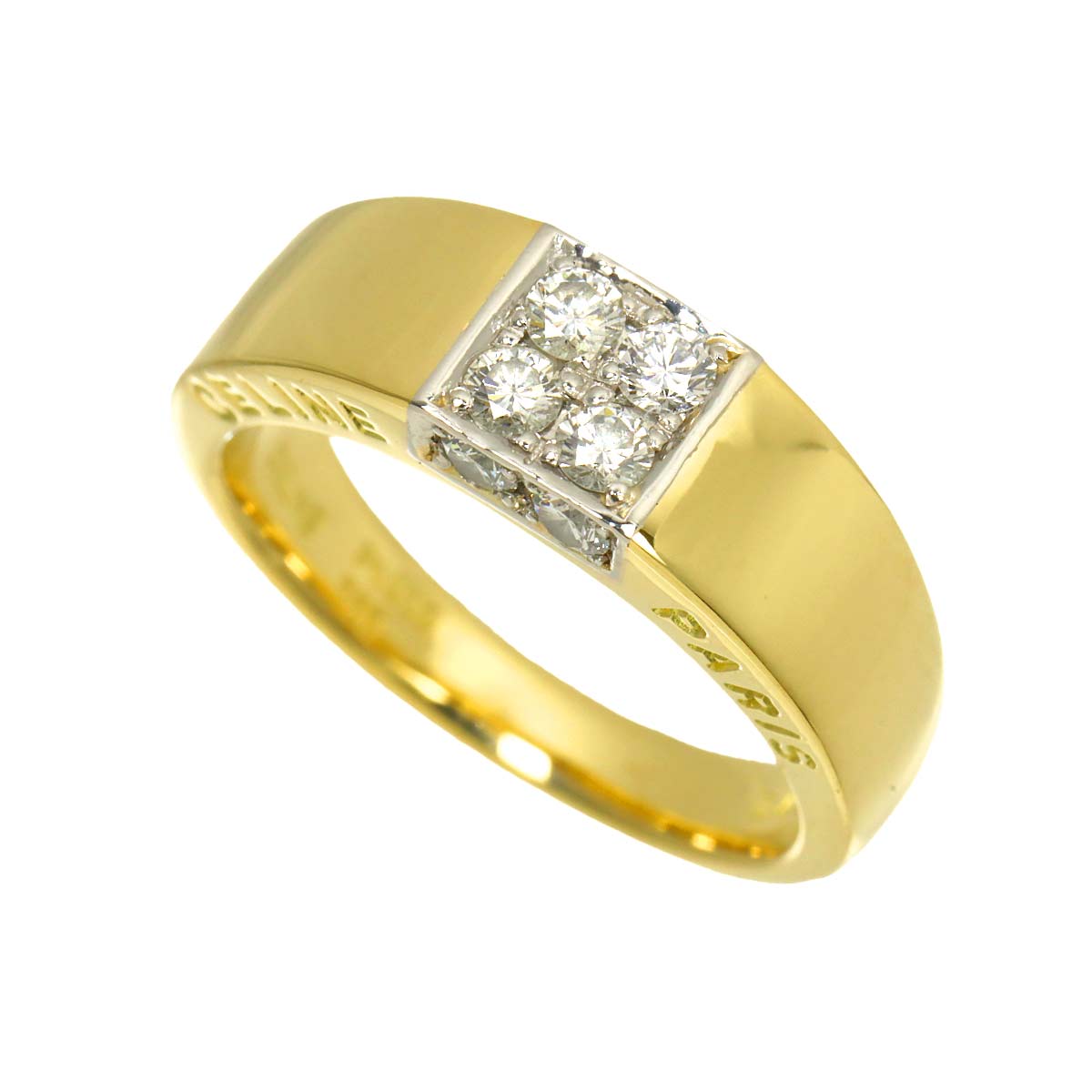 Diamond 0.40ct Ring 18K YG 750 Pt size6.25-6.5(US)
