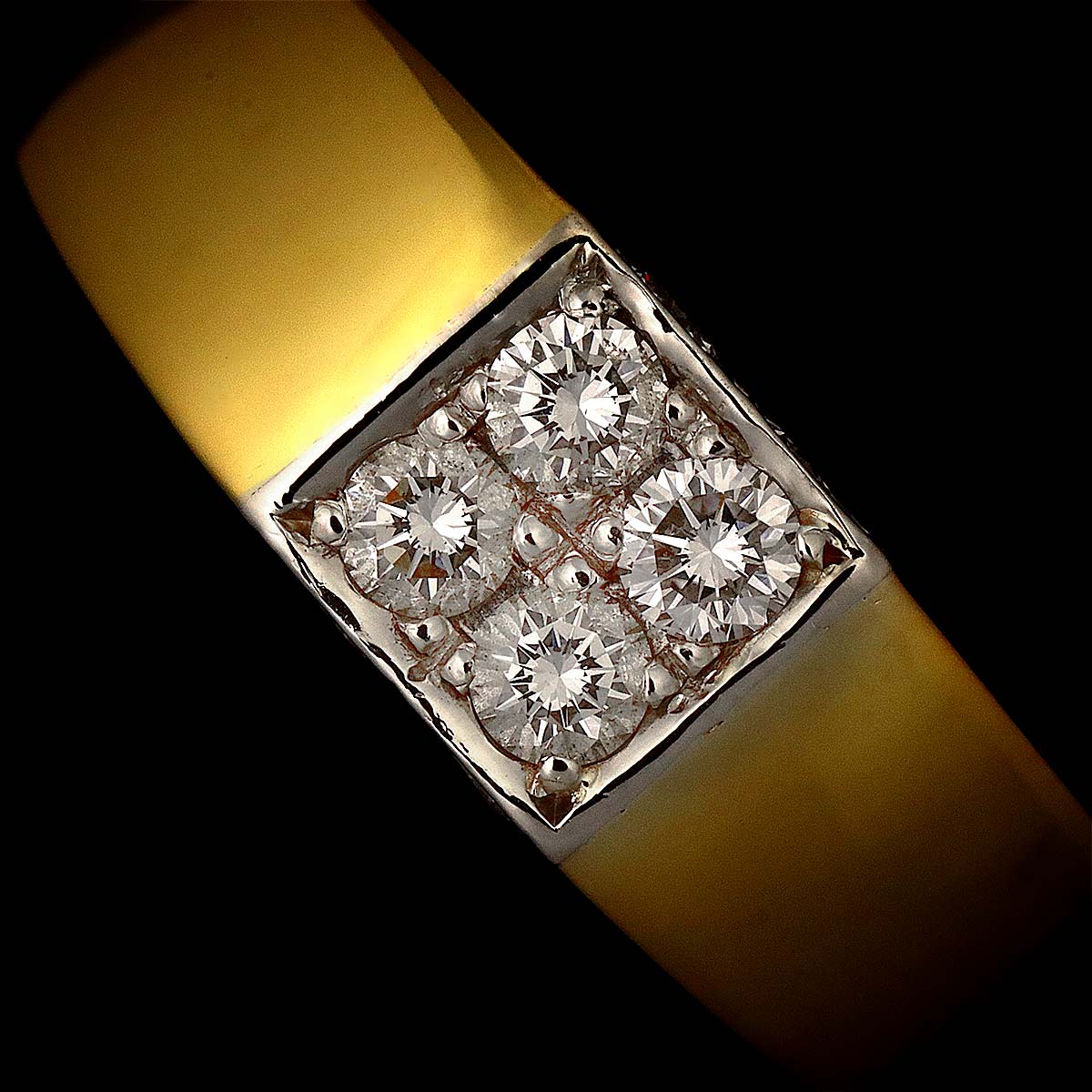 Diamond 0.40ct Ring 18K YG 750 Pt size6.25-6.5(US)