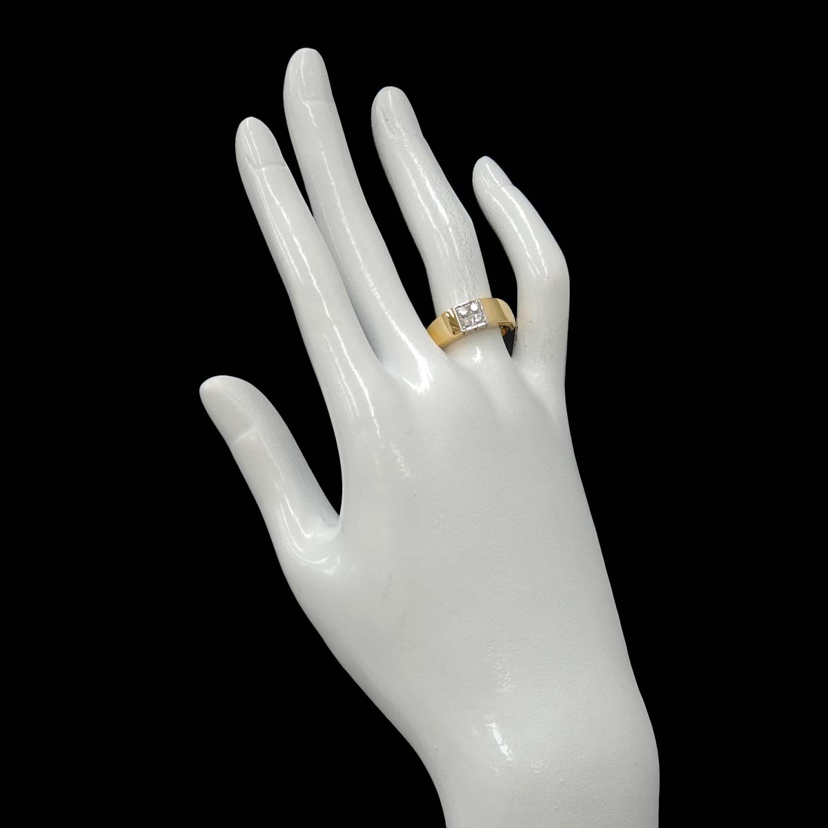 Diamond 0.40ct Ring 18K YG 750 Pt size6.25-6.5(US)