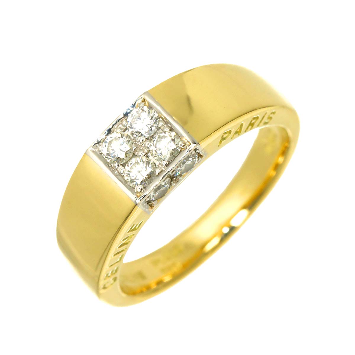 Diamond 0.40ct Ring 18K YG 750 Pt size6.25-6.5(US)