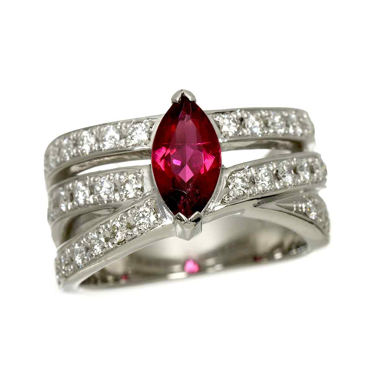 Tourmaline 0.94ct Diamond 0.71ct Ring Platinum size5.75-6(US)