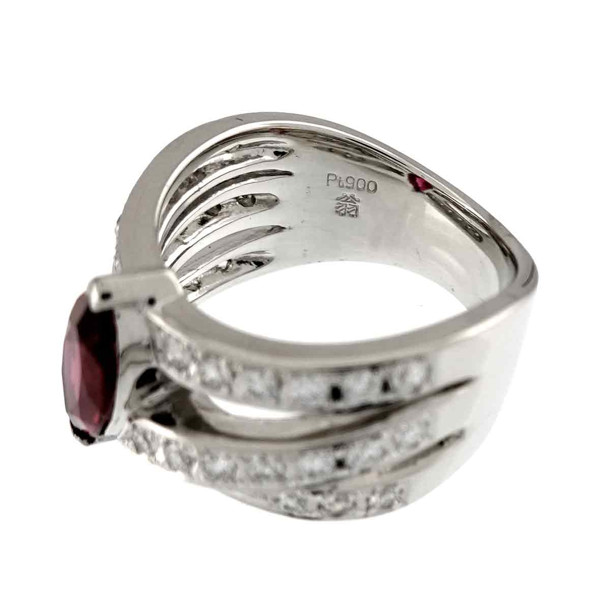 Tourmaline 0.94ct Diamond 0.71ct Ring Platinum size5.75-6(US)