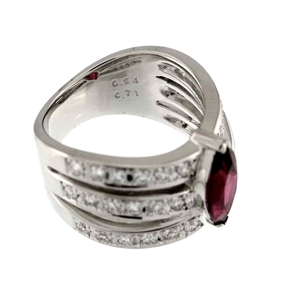 Tourmaline 0.94ct Diamond 0.71ct Ring Platinum size5.75-6(US)