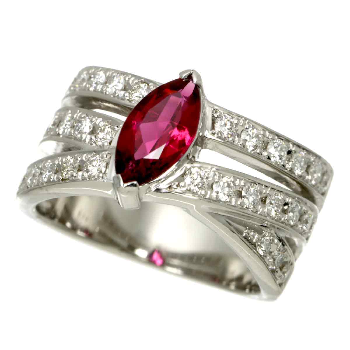 Tourmaline 0.94ct Diamond 0.71ct Ring Platinum size5.75-6(US)