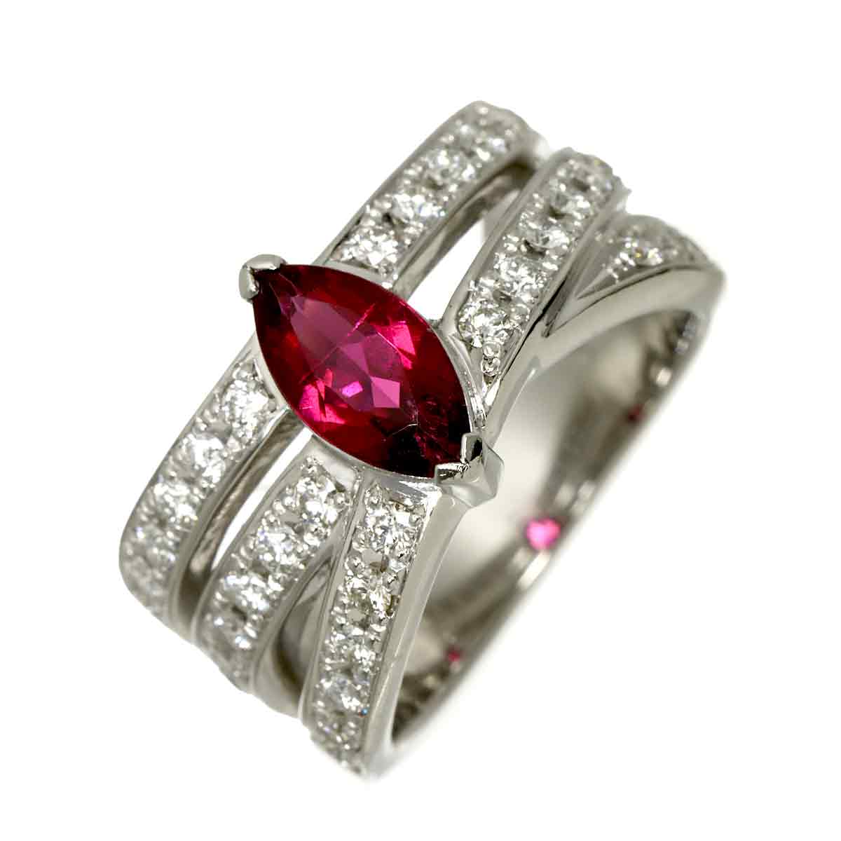 Tourmaline 0.94ct Diamond 0.71ct Ring Platinum size5.75-6(US)