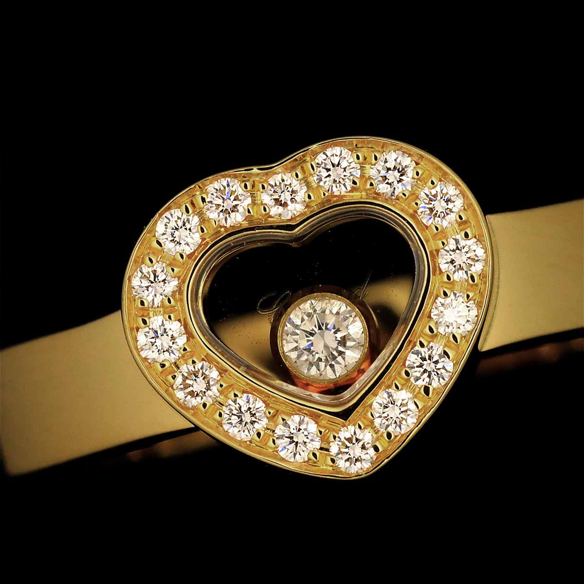Happy Diamond Heart Ring 18K YG 750 Size4.75-5(US)