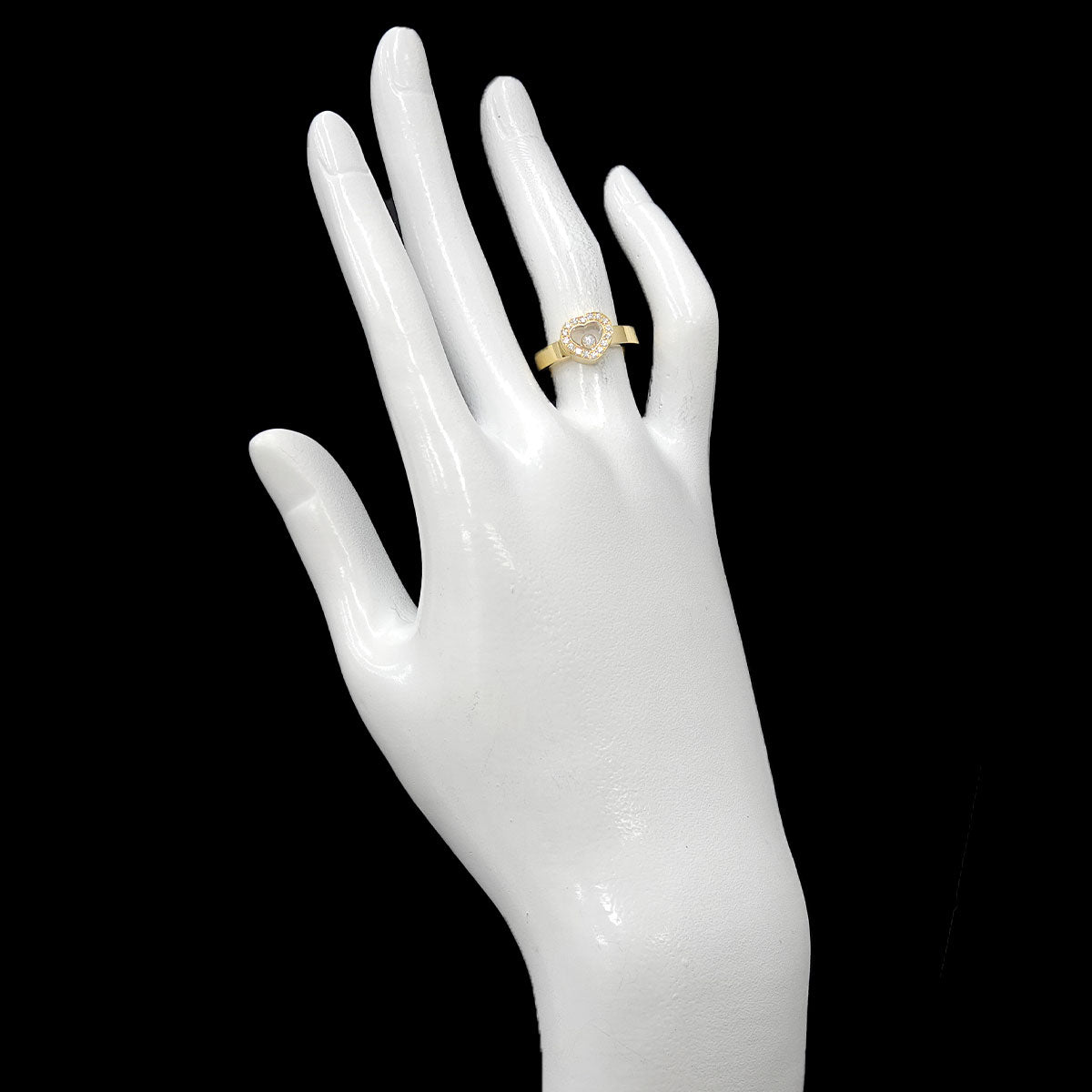 Happy Diamond Heart Ring 18K YG 750 Size4.75-5(US)