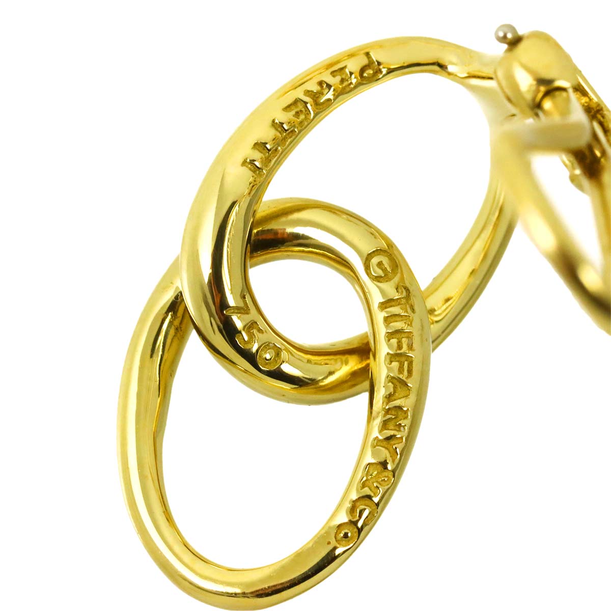Double loop Earrings Clip on 18K Yellow Gold 750