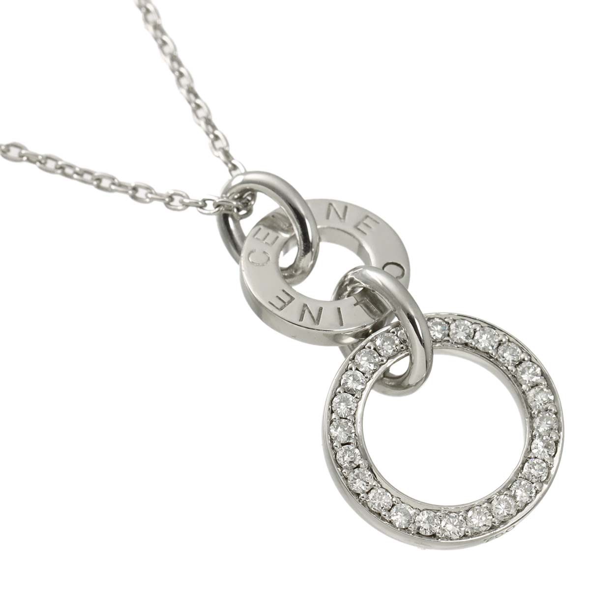Diamond Necklace 18K White Gold 750