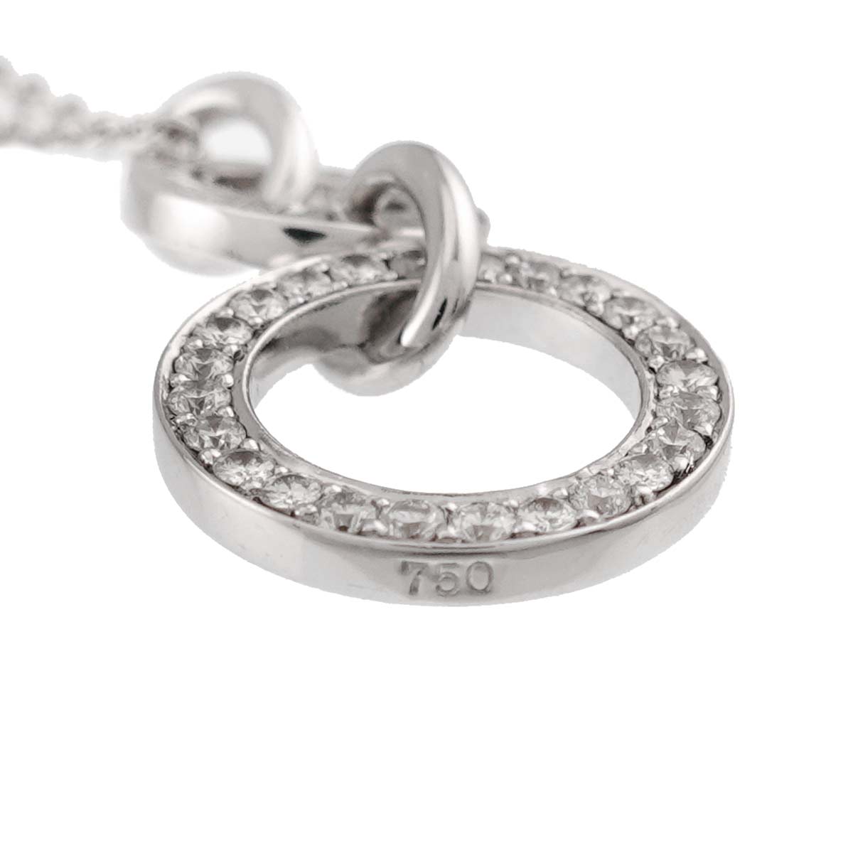 Diamond Necklace 18K White Gold 750