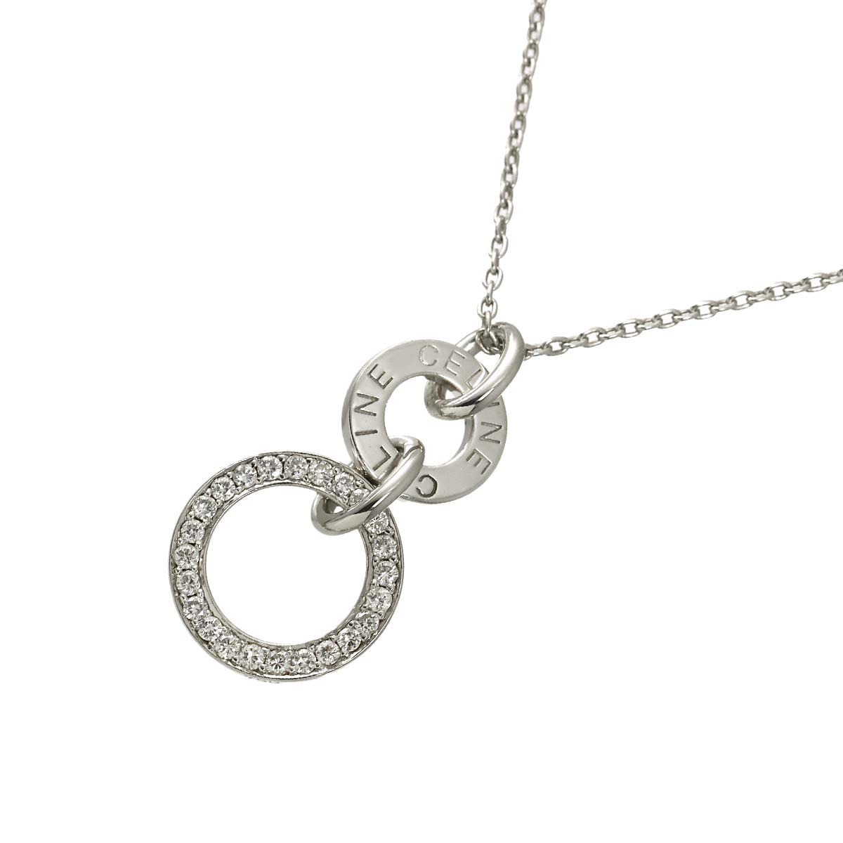 Diamond Necklace 18K White Gold 750