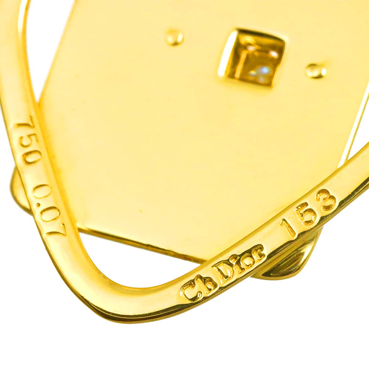 Logo Diamond 0.07ct Pendant Top 18K YG Yellow Gold 750
