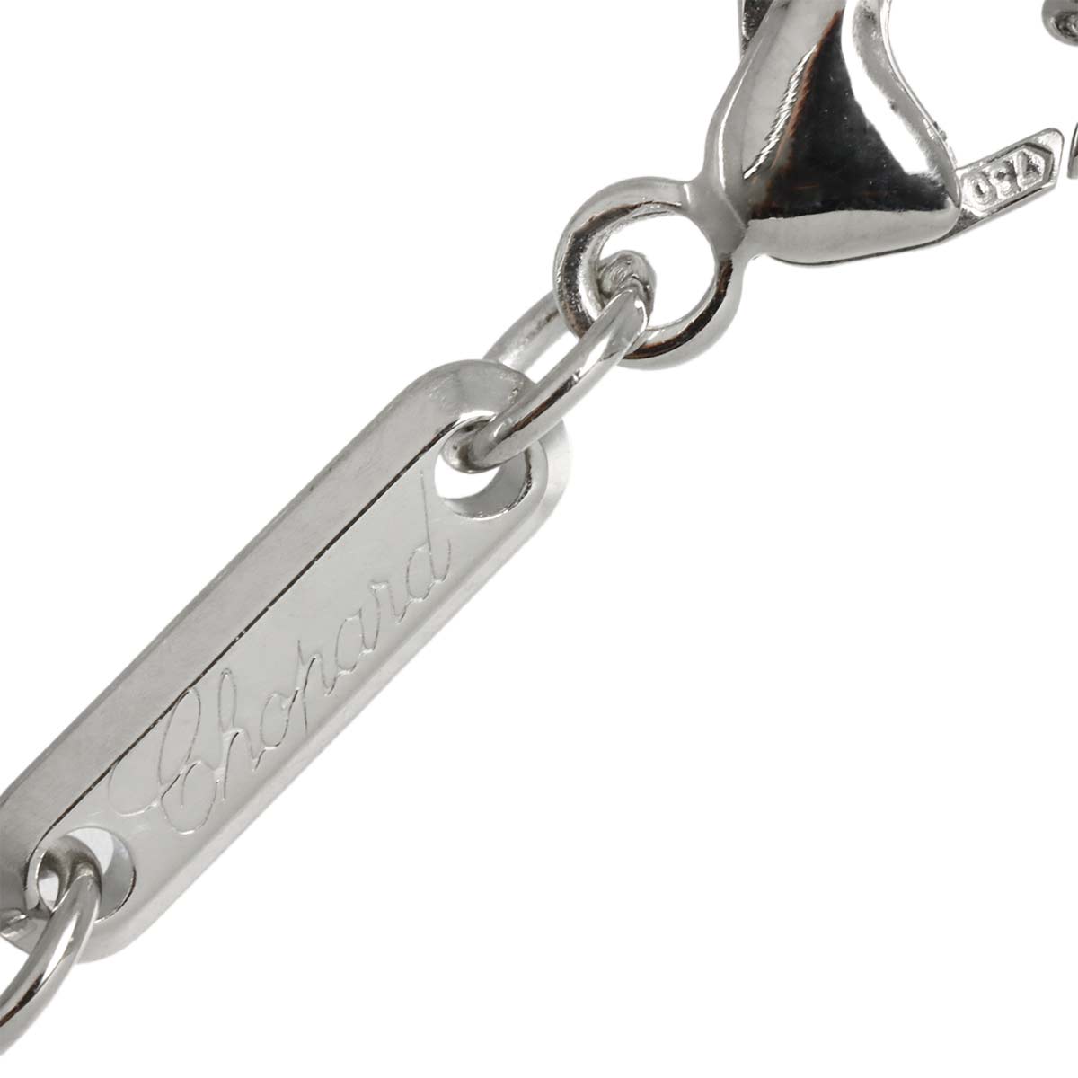 Happy Diamond Sapphire Cross Necklace 18K WG 750