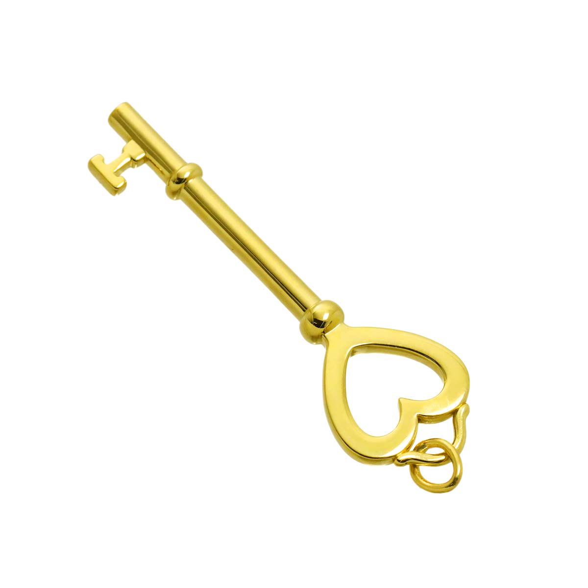 Heart Key Pendant Top 18K Yellow Gold 750