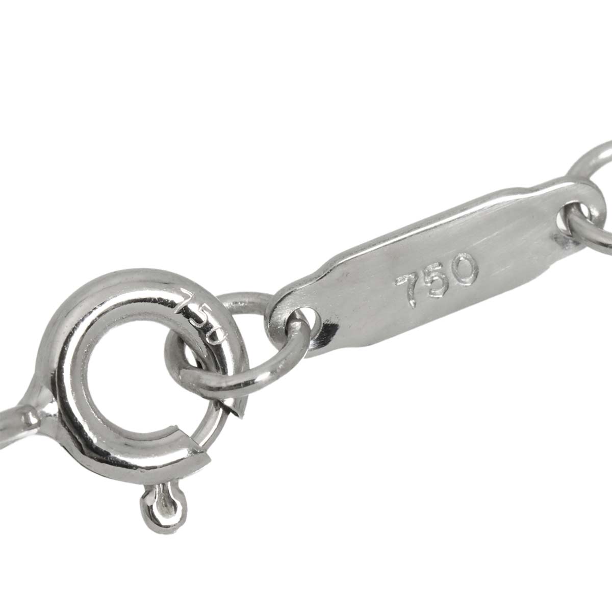 Clover Key Diamond Necklace 18K White Gold 750