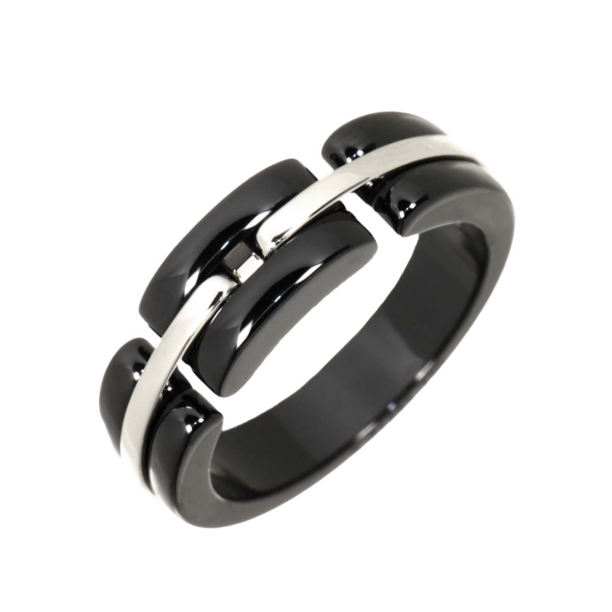 ULTRA Ring Black Ceramic 18K WG 750 Size60 8.75(US)