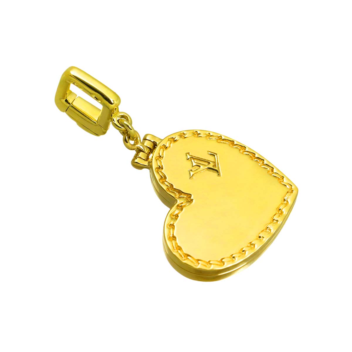 Pendentif Heart Locket Charm Pendant Top 18K YG 750