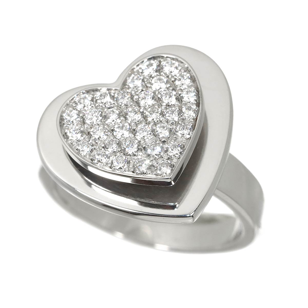 Heartbeat Diamond Ring 18K WG 750 size50 5-5.25(US)