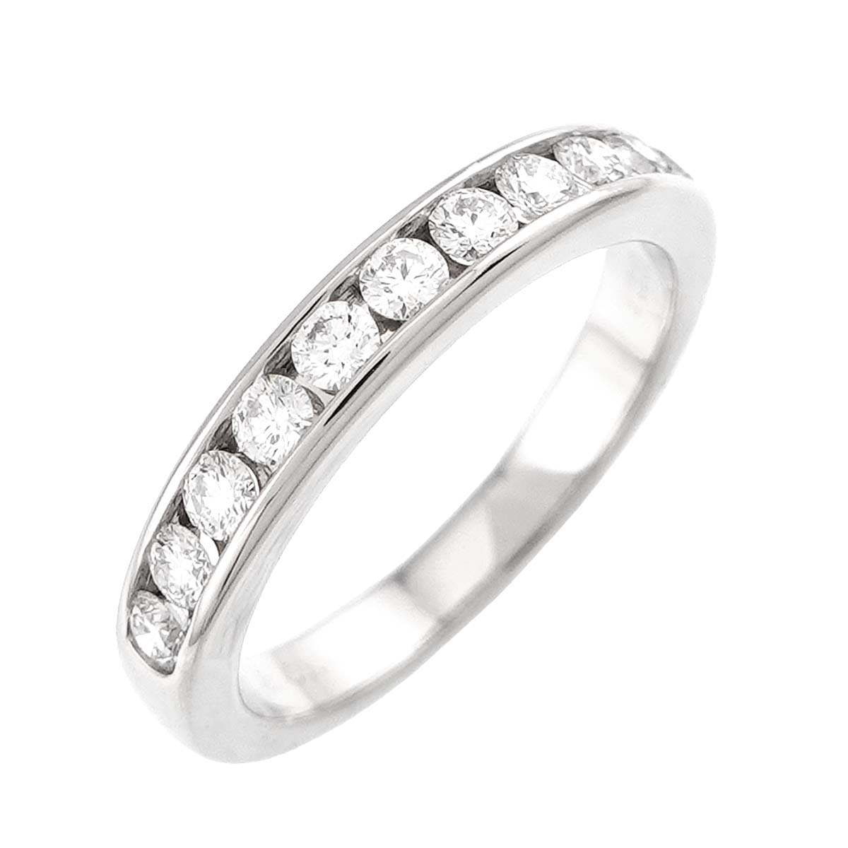 Half Diamond band Ring Platinum Size4(US)