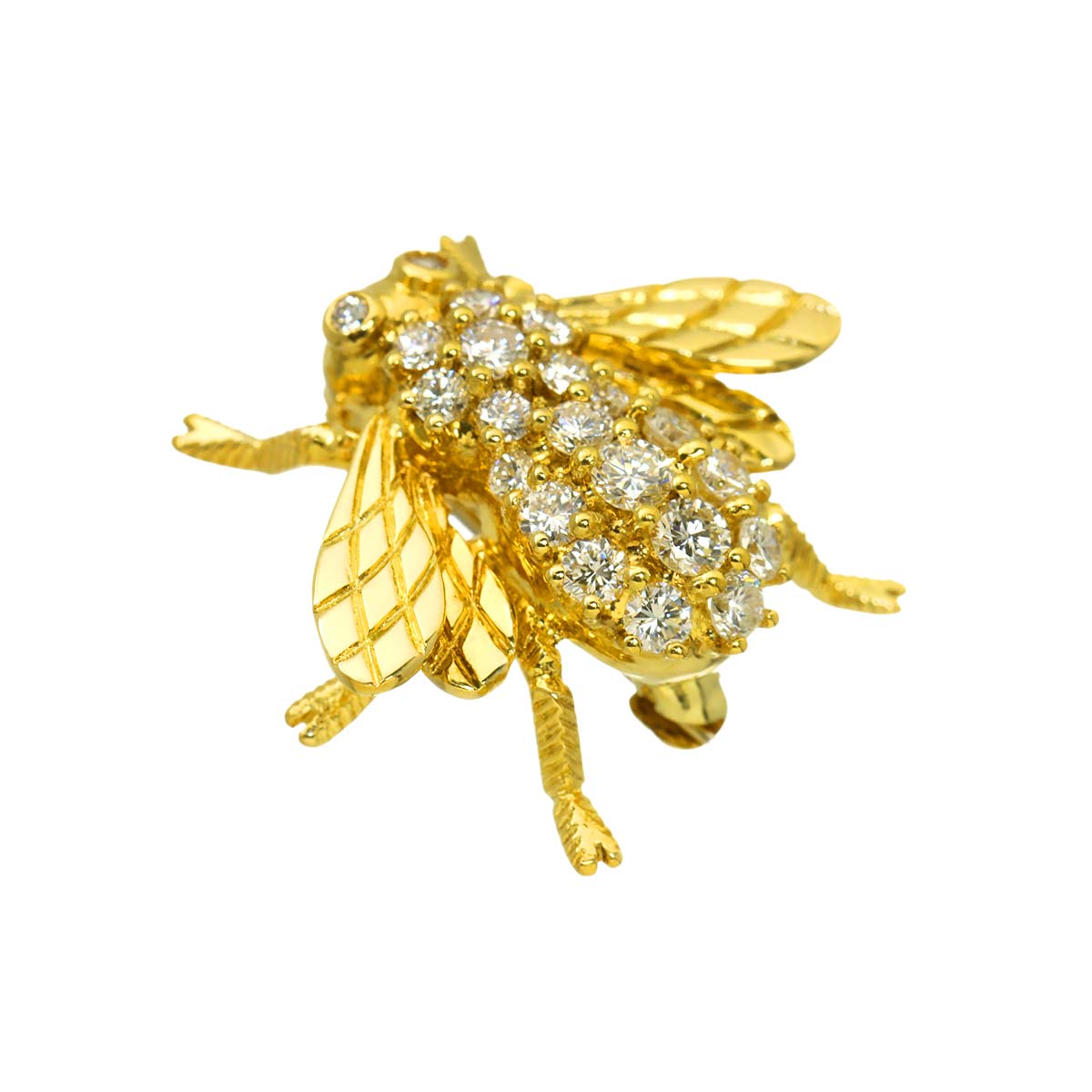 Diamond 0.74ct Brooch 18K YG 750