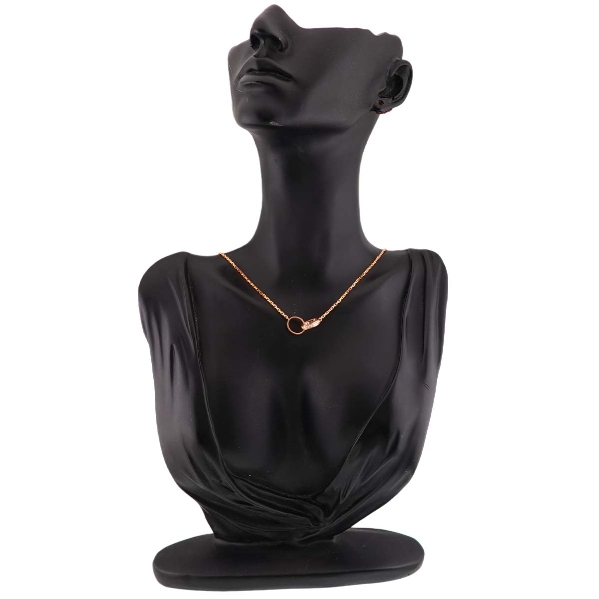 Baby Love semi pave Diamond Necklace 18K Pink Gold 750